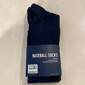 Men’s Baseball Socks, Navy, Large.‎ 2 Pair. Breathable Mesh Cushioned sock